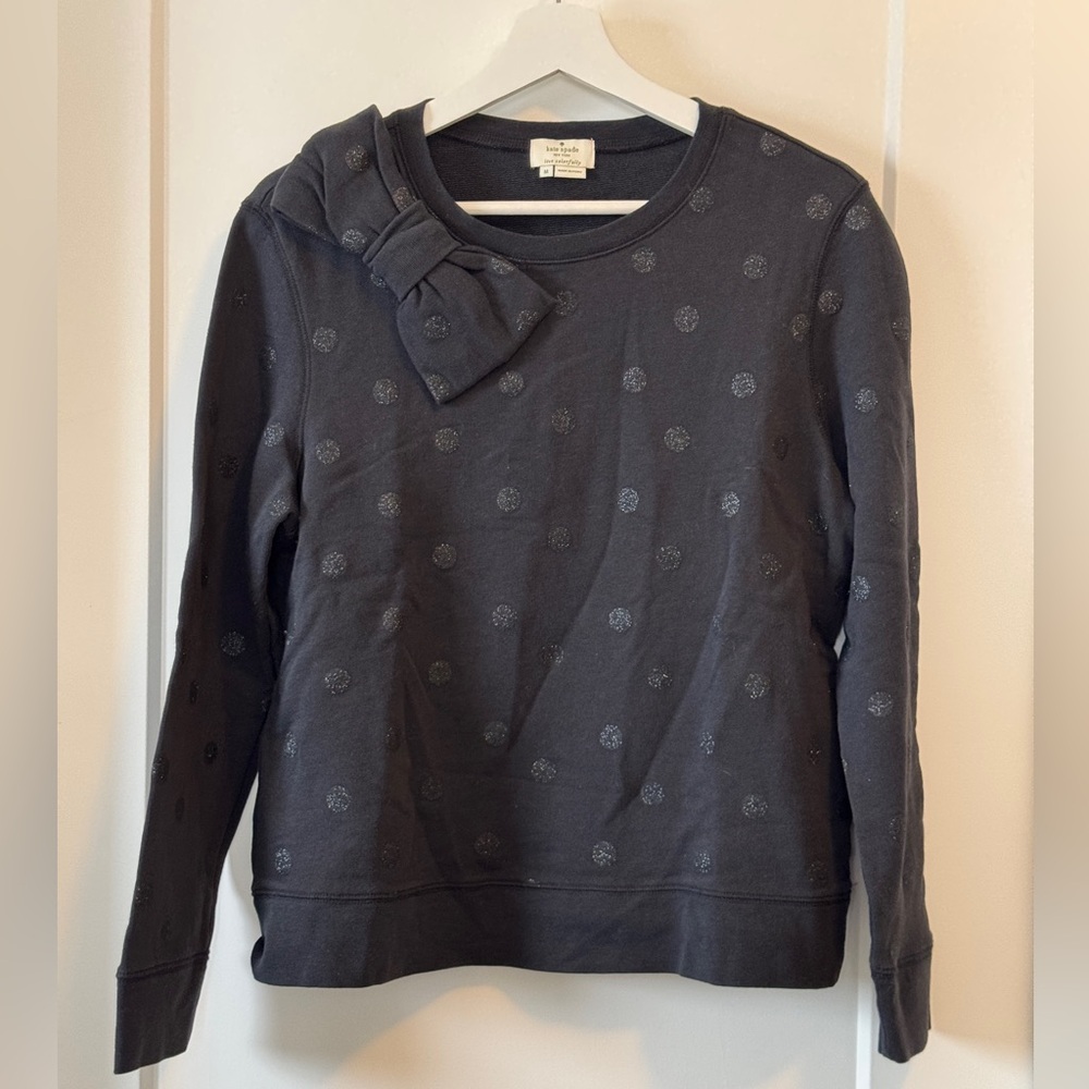 Kate Spade* Steal the Spotlight -Glitter Bow Sweatshirt - Picture 2 of 5